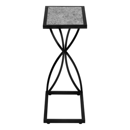 Grey Metal C-Shaped Accent Table - Living Room Side Table