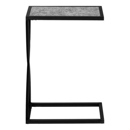 Grey Metal C-Shaped Accent Table - Living Room Side Table