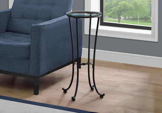 Black Hammered Metal Accent Table - 28.5" Height for Living Room