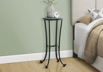 Black Hammered Metal Accent Table - 28.5" Height for Living Room