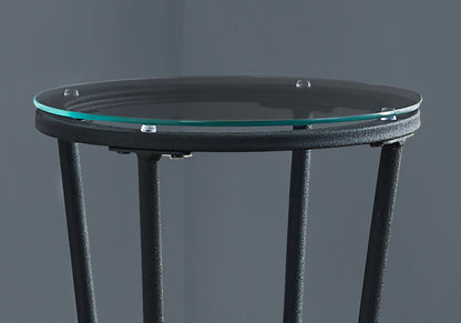Black Hammered Metal Accent Table - 28.5" Height for Living Room
