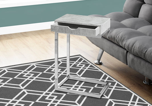 Grey Accent Table with Storage Drawer - 16" L x 10" W for Living Room