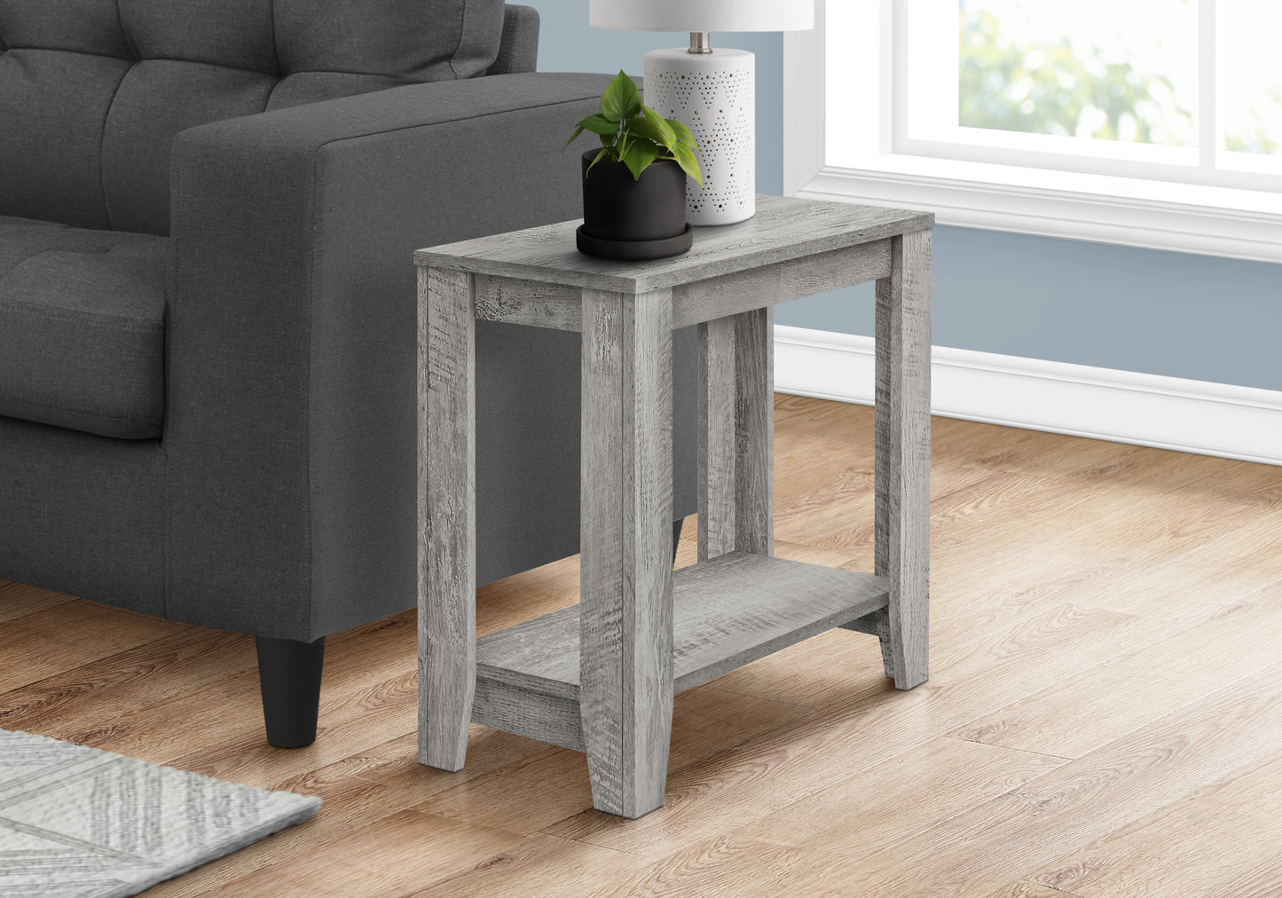 Grey Accent Table - 23.75" Modern Side Table