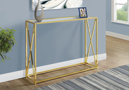 Gold Metal Accent Table - 42" Console Table for Living Room