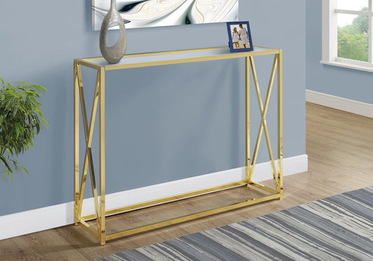 Gold Metal Accent Table - 42" Console Table for Living Room