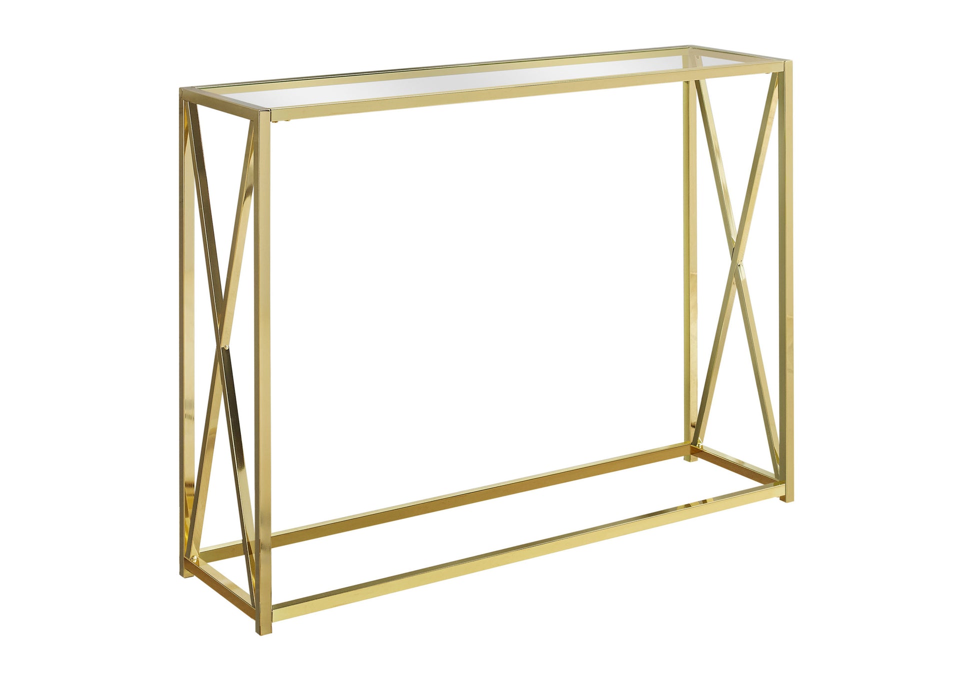 Gold Metal Accent Table - 42" Console Table for Living Room