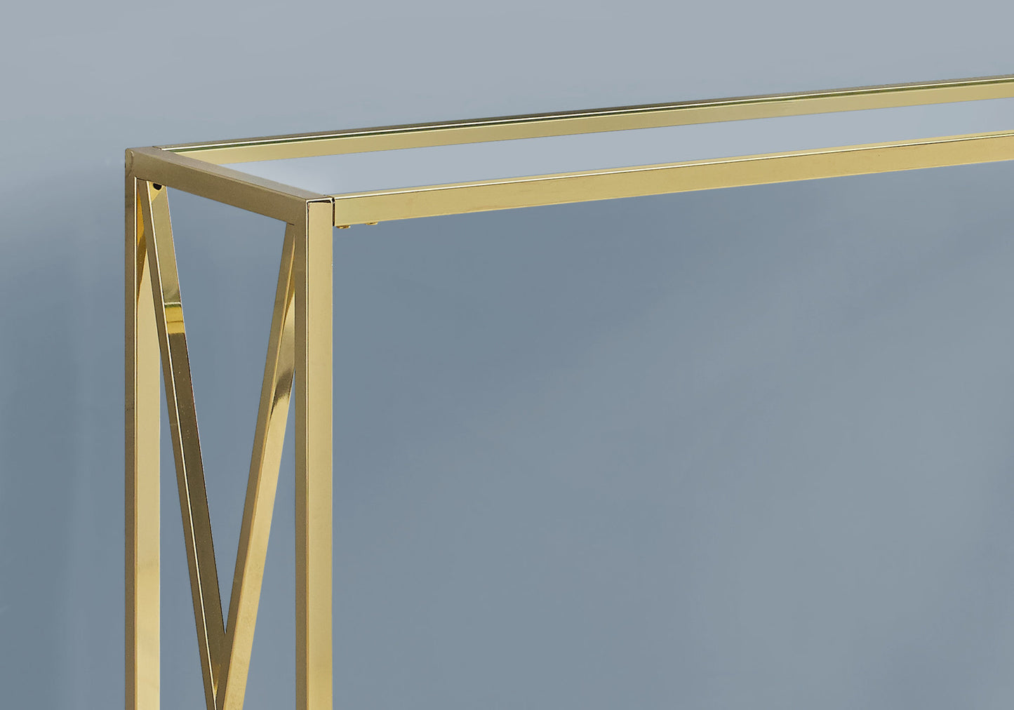 Gold Metal Accent Table - 42" Console Table for Living Room