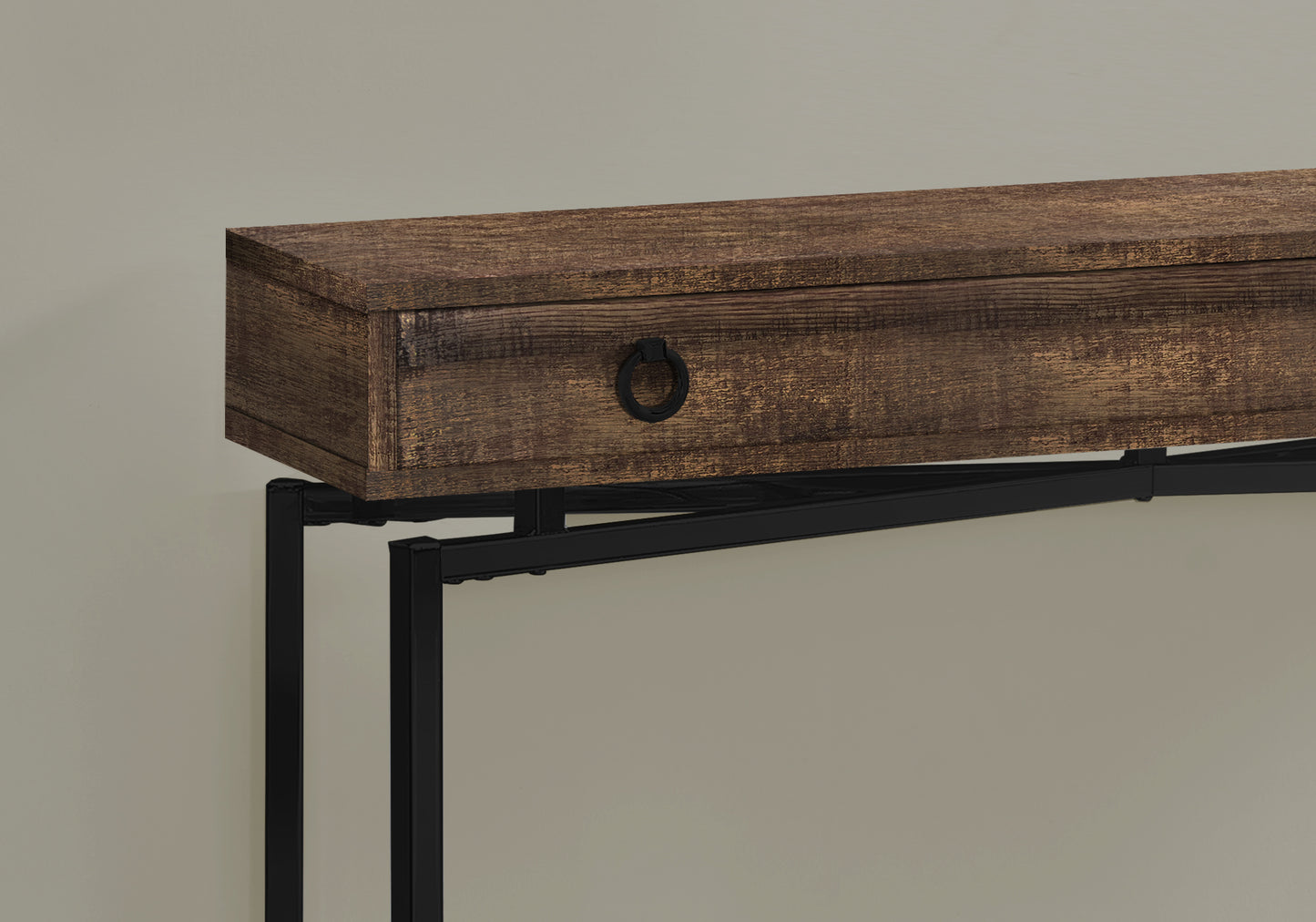 Brown Entryway Accent Table with Storage Drawer