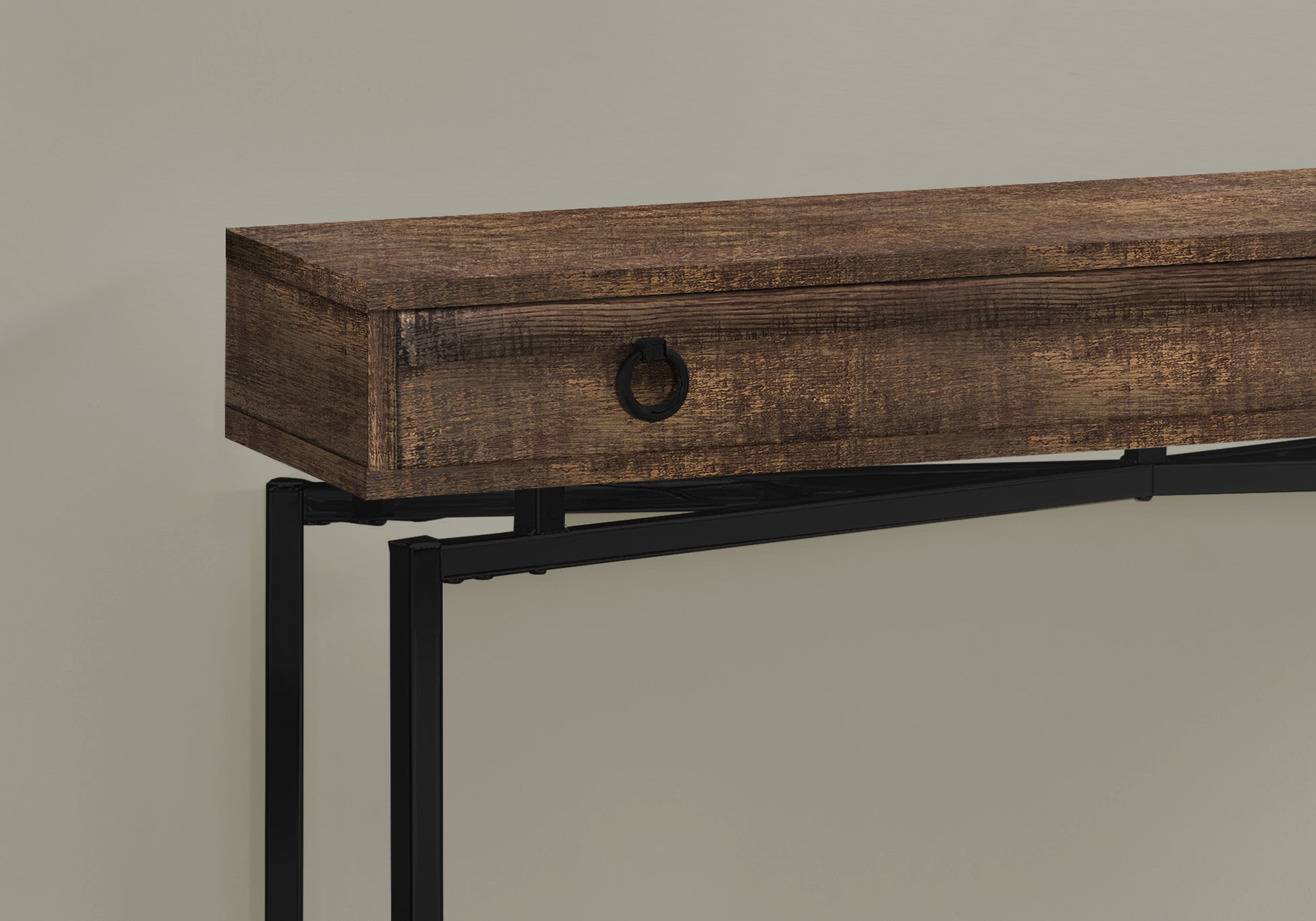 Brown Entryway Accent Table with Storage Drawer