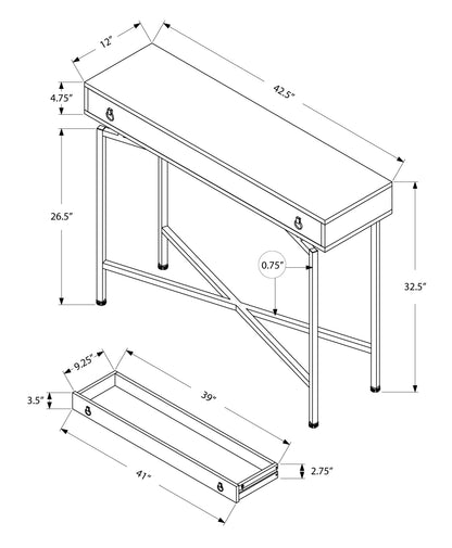 Brown Entryway Accent Table with Storage Drawer