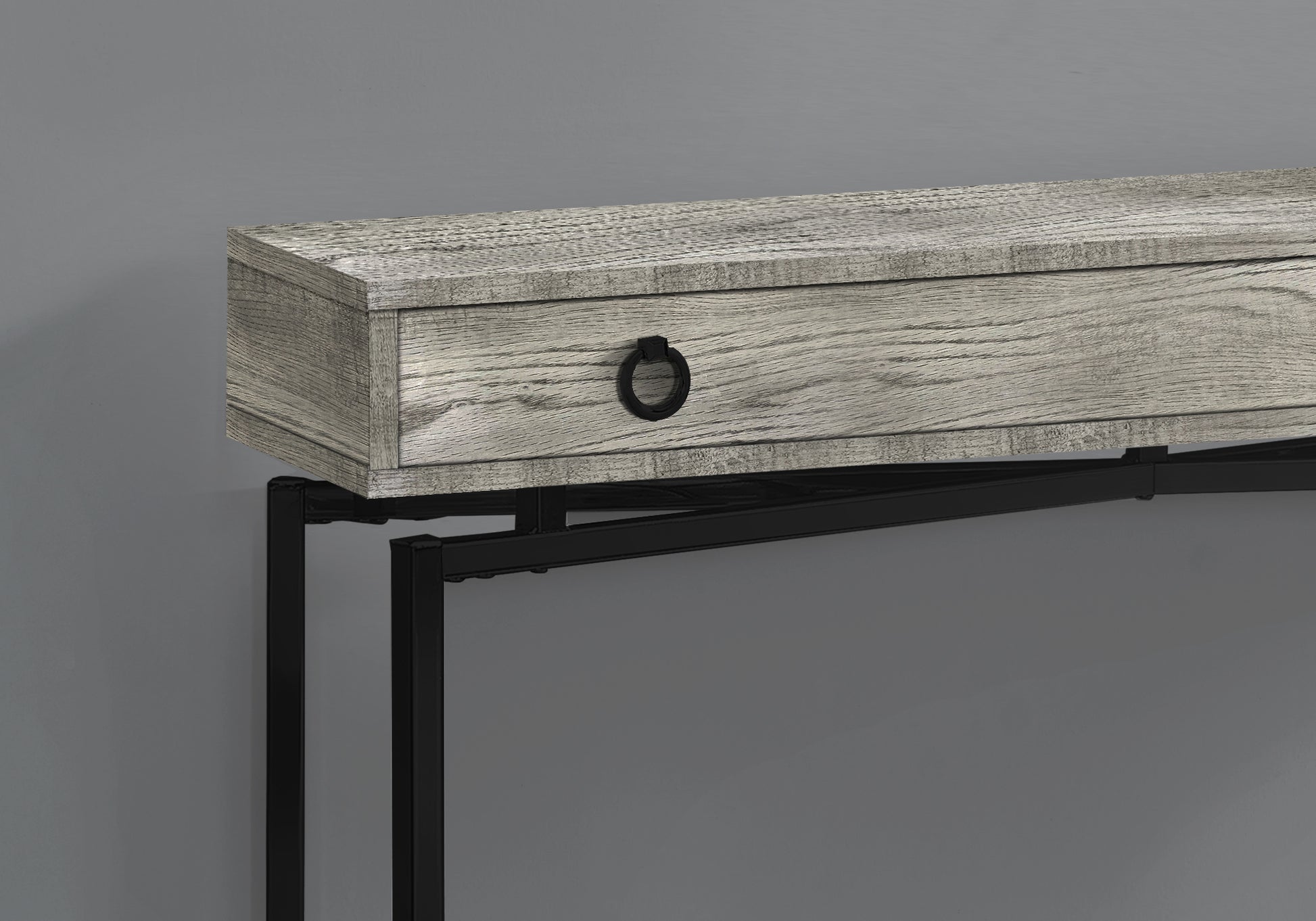 Grey Entryway Accent Table with Storage Drawer for Living Room