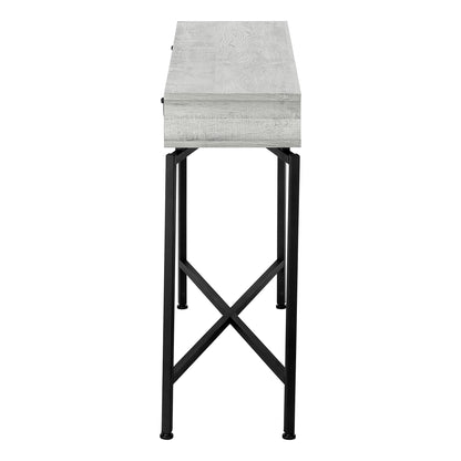 Grey Entryway Accent Table with Storage Drawer for Living Room