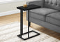 Accent Table, C-shaped, End, Side, Snack, Living Room, Bedroom, Black Laminate, Black Metal, Contemporary, Modern