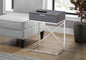 Accent Table, Side, End, Nightstand, Lamp, Storage Drawer, Living Room, Bedroom, Grey Laminate, Chrome Metal, Contemporary, Modern