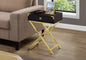 Accent Table, Side, End, Nightstand, Lamp, Storage Drawer, Living Room, Bedroom, Brown Laminate, Gold Metal, Contemporary, Modern