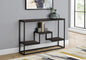 Accent Table, Console, Entryway, Narrow, Sofa, Living Room, Bedroom, Brown Laminate, Black Metal, Contemporary, Modern