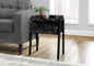Accent Table, Side, End, Nightstand, Lamp, Living Room, Bedroom, Black Marble Look Laminate, Black Metal, Contemporary, Modern