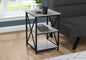 Accent Table, Side, End, Nightstand, Lamp, Living Room, Bedroom, Grey Laminate, Black Metal, Contemporary, Modern