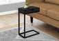 Accent Table, C-shaped, End, Side, Snack, Storage Drawer, Living Room, Bedroom, Black Laminate, Black Metal, Contemporary, Modern