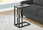 Accent Table, C-shaped, End, Side, Snack, Living Room, Bedroom, Grey Laminate, Black Metal, Contemporary, Modern