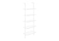 Bookshelf, Bookcase, Etagere, Ladder, 5 Tier, 72"h, Office, Bedroom, White Laminate, White Metal, Contemporary, Modern