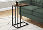 Accent Table, C-shaped, End, Side, Snack, Living Room, Bedroom, Brown Laminate, Black Metal, Contemporary, Modern