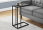 Accent Table, C-shaped, End, Side, Snack, Living Room, Bedroom, Grey Laminate, Black Metal, Contemporary, Modern