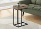 Accent Table, C-shaped, End, Side, Snack, Storage Drawer, Living Room, Bedroom, Brown Laminate, Black Metal, Contemporary, Modern