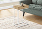Accent Table, C-shaped, End, Side, Snack, Storage Drawer, Living Room, Bedroom, Natural Laminate, White Metal, Contemporary, Modern