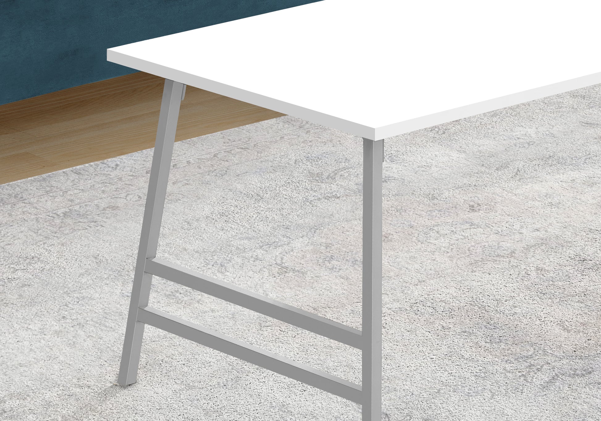 White Rectangular Coffee Table - 40" Modern Accent Table