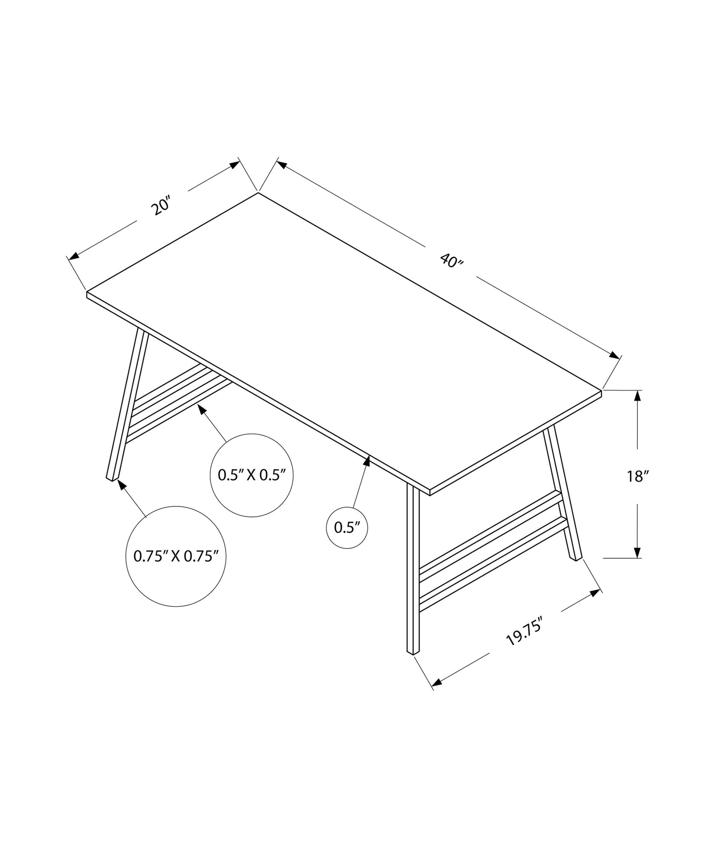 White Rectangular Coffee Table - 40" Modern Accent Table