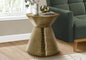 Accent Table, Drum, Side, End, Nightstand, Lamp, Living Room, Bedroom, Gold Metal, Contemporary, Modern