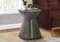 Accent Table, Drum, Side, End, Nightstand, Lamp, Living Room, Bedroom, Grey Metal, Contemporary, Modern