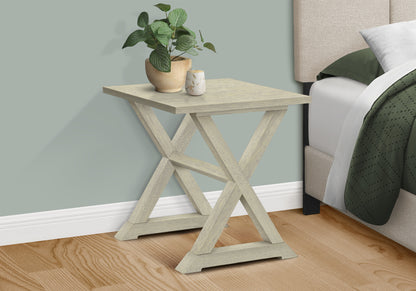 Accent Table, End, Side Table, Square, Nightstand, Bedroom, Lamp, Antique White Veneer, Transitional