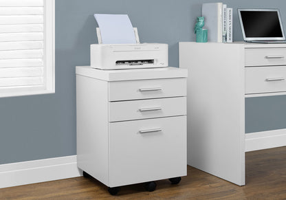 File Cabinet, Rolling Mobile, Storage Drawers, Printer Stand, Office, Work, White Laminate, Contemporary, Modern