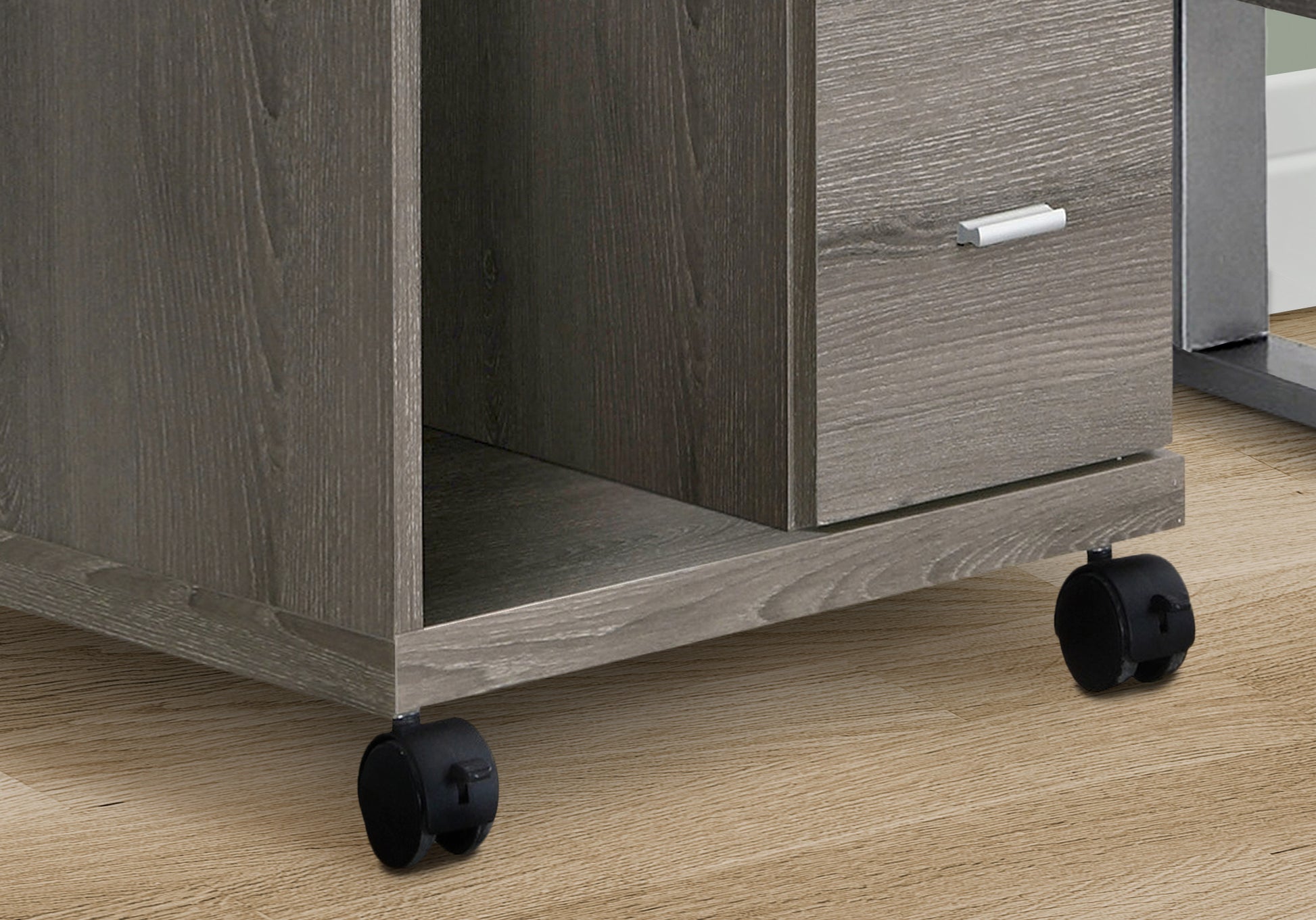 Taupe Rolling File Cabinet - Mobile Storage for Home Office