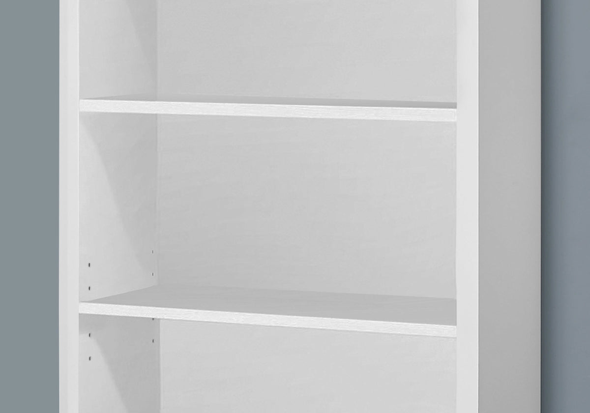 5-Tier White Bookshelf - 48" Tall Storage & Display Unit