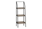 Bookshelf, Bookcase, Etagere, Corner, 3 Tier, 48"h, Office, Bedroom, Brown Laminate, Black Metal, Contemporary, Modern