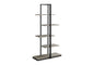 Bookshelf, Bookcase, Etagere, 5 Tier, 60"h, Office, Bedroom, Brown Laminate, Black Metal, Contemporary, Modern