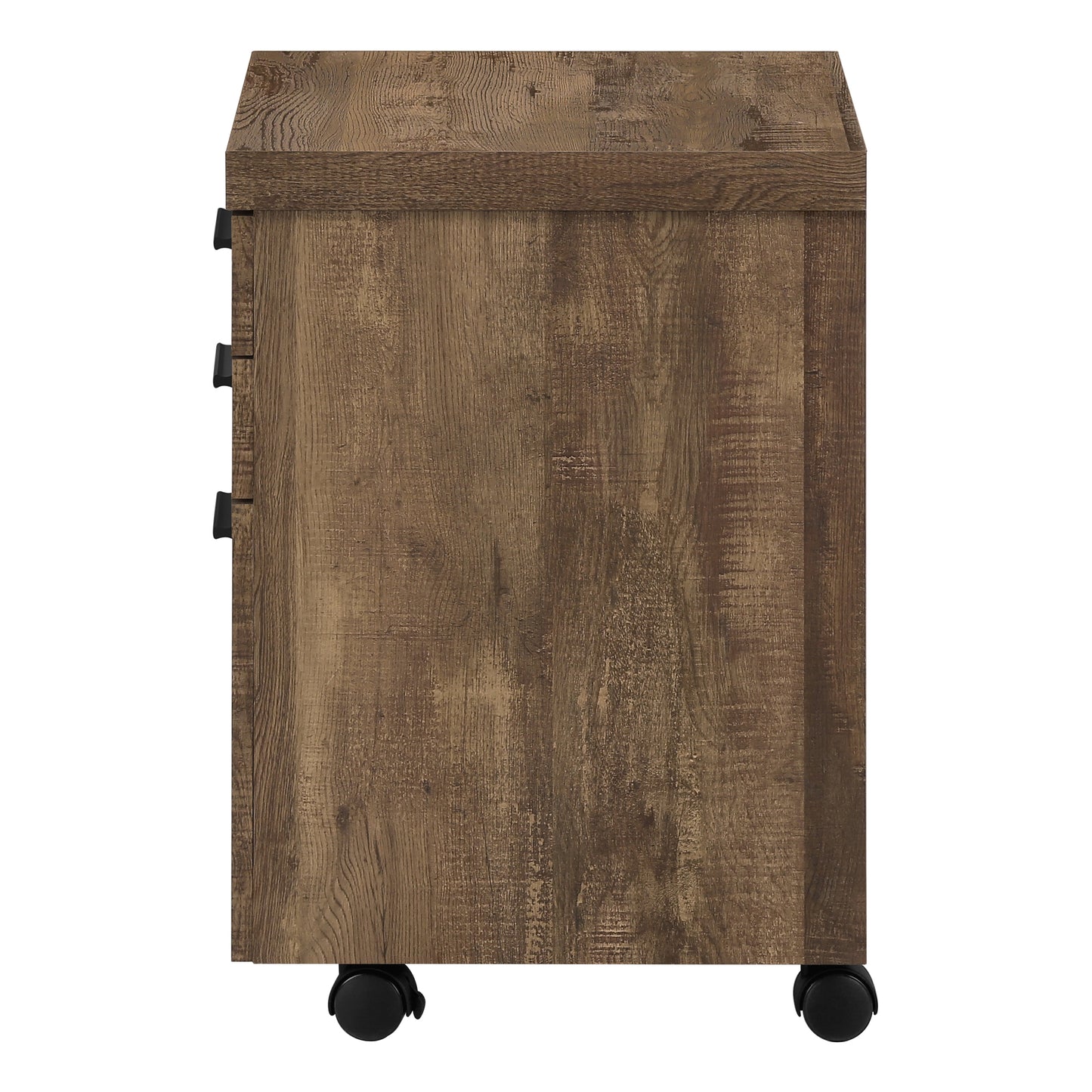 Brown Rolling File Cabinet - 3 Drawers, Printer Stand