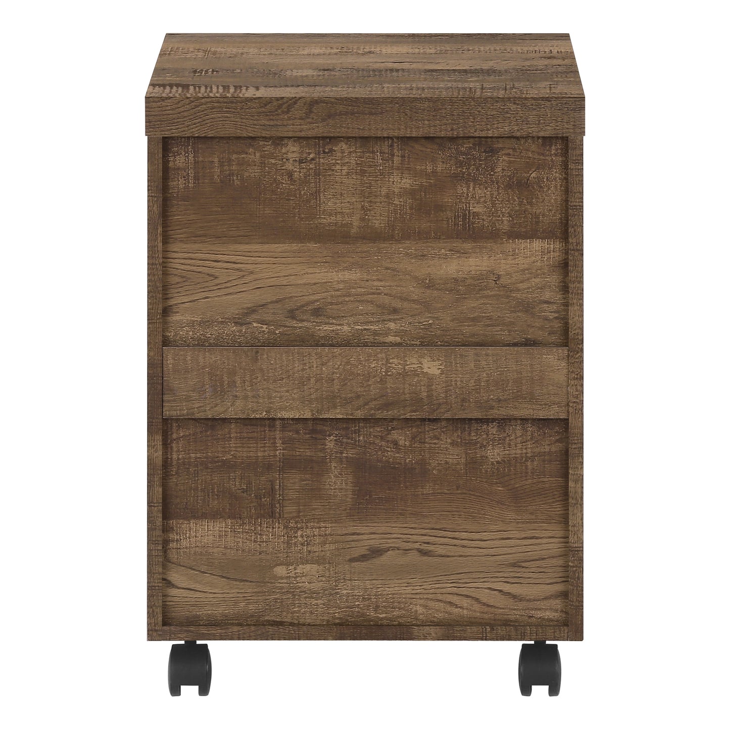 Brown Rolling File Cabinet - 3 Drawers, Printer Stand