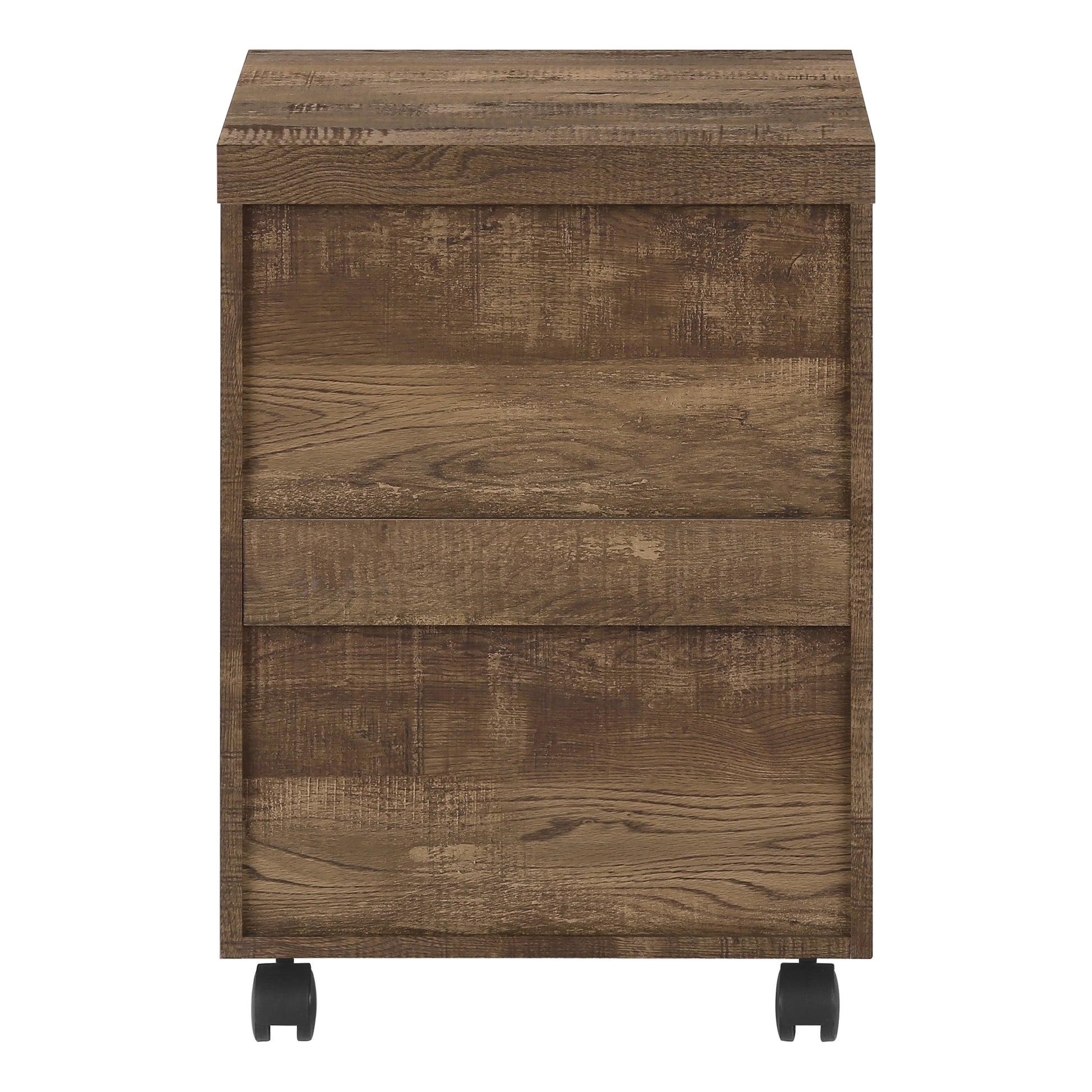 Brown Rolling File Cabinet - 3 Drawers, Printer Stand