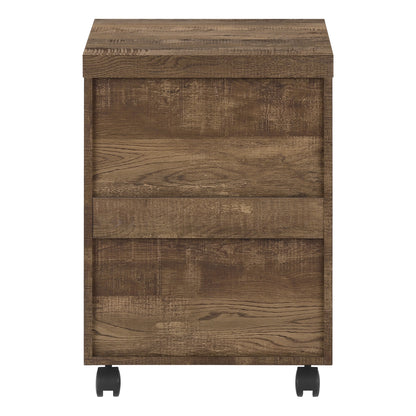 Brown Rolling File Cabinet - 3 Drawers, Printer Stand