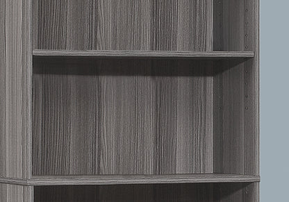 Grey Bookshelf Unit - 72" Tall Display Shelves