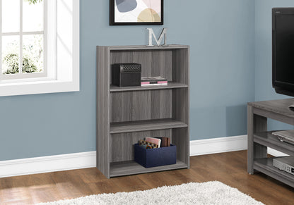 Grey Bookshelf, 4 Tier Display Shelf - 36" Height