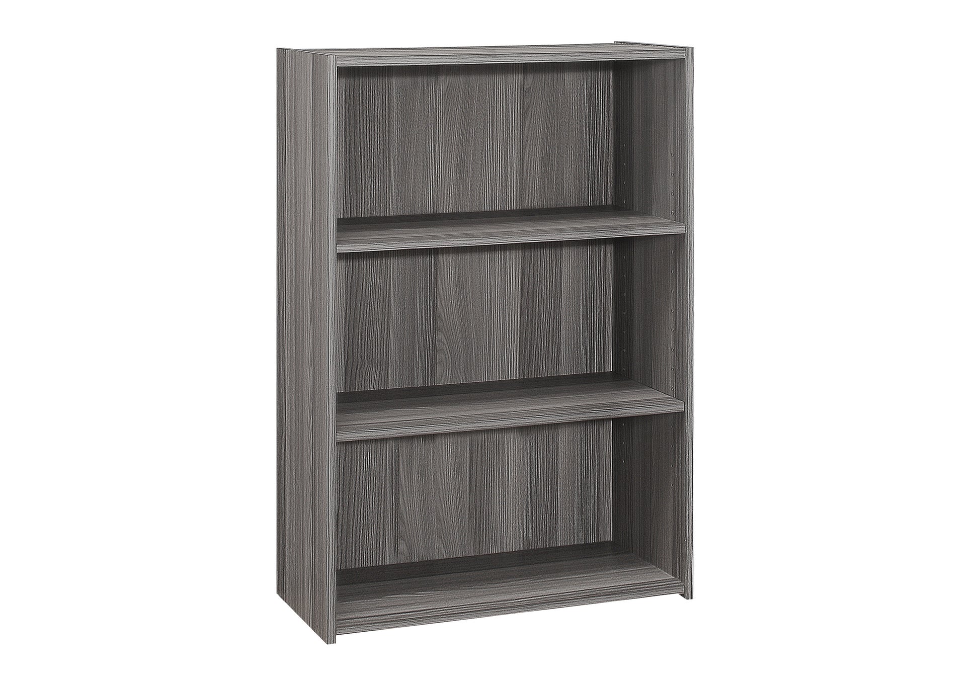 Bookshelf, Bookcase, 4 Tier, 36"h, Office, Bedroom, Grey Laminate, Transitional