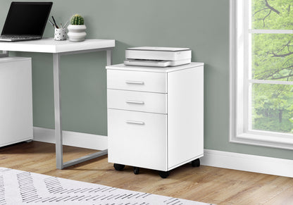 File Cabinet, Rolling Mobile, Storage Drawers, Printer Stand, Office, Work, White Laminate, Contemporary, Modern