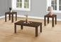 Table Set, 3pcs Set, Coffee, End, Side, Accent, Living Room, Walnut Laminate, Transitional