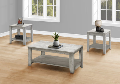 3 Piece Grey Coffee Table Set with Storage