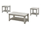 Table Set, 3pcs Set, Coffee, End, Side, Accent, Living Room, Grey Laminate, Transitional